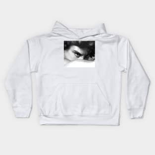 reinterpretation of the gaze of The Fallen Angel black and white (oil on canvas), Alexandre Cabanel Kids Hoodie